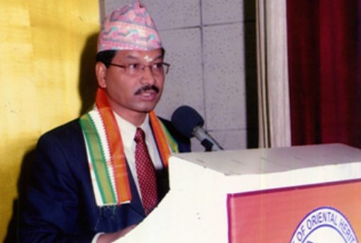 Consul General of Nepal Dr. Govind Prasad Kusum, Delivering Lecture