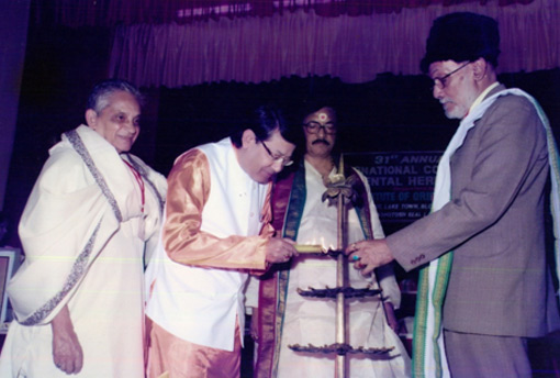 Shri Kushal Chowdhury, Trustee, Lokemata Rani Rashmani Foundation, Dakshineswar Kali Temple, Inaugurated the Conference, the lighting lamps